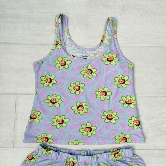 Rick and Morty Matching PJ Set Cami Tank Shorts Adult Swim Purple Green Medium - Picture 6 of 9
